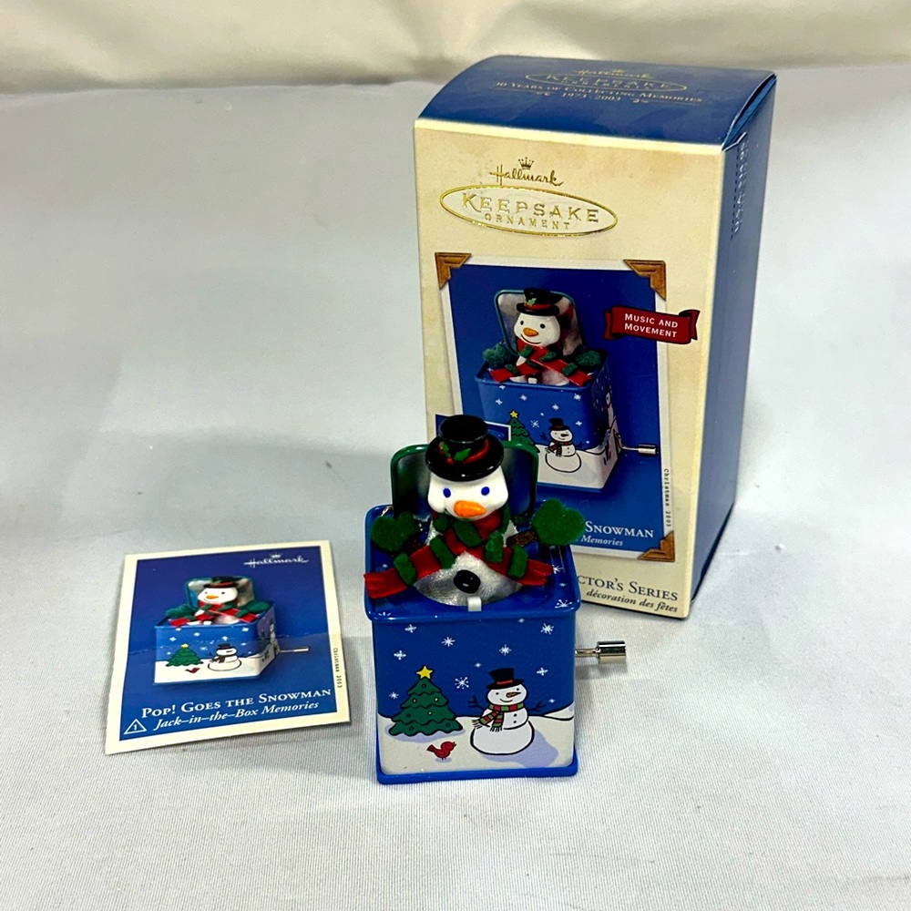 Vintage Hallmark Keepsake “Pop! Goes the Snowman” Ornament